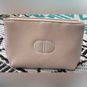 CHRISTIAN DIOR Pink Jersey Pouch/Cosmetics Clutch. Brand New W/Box